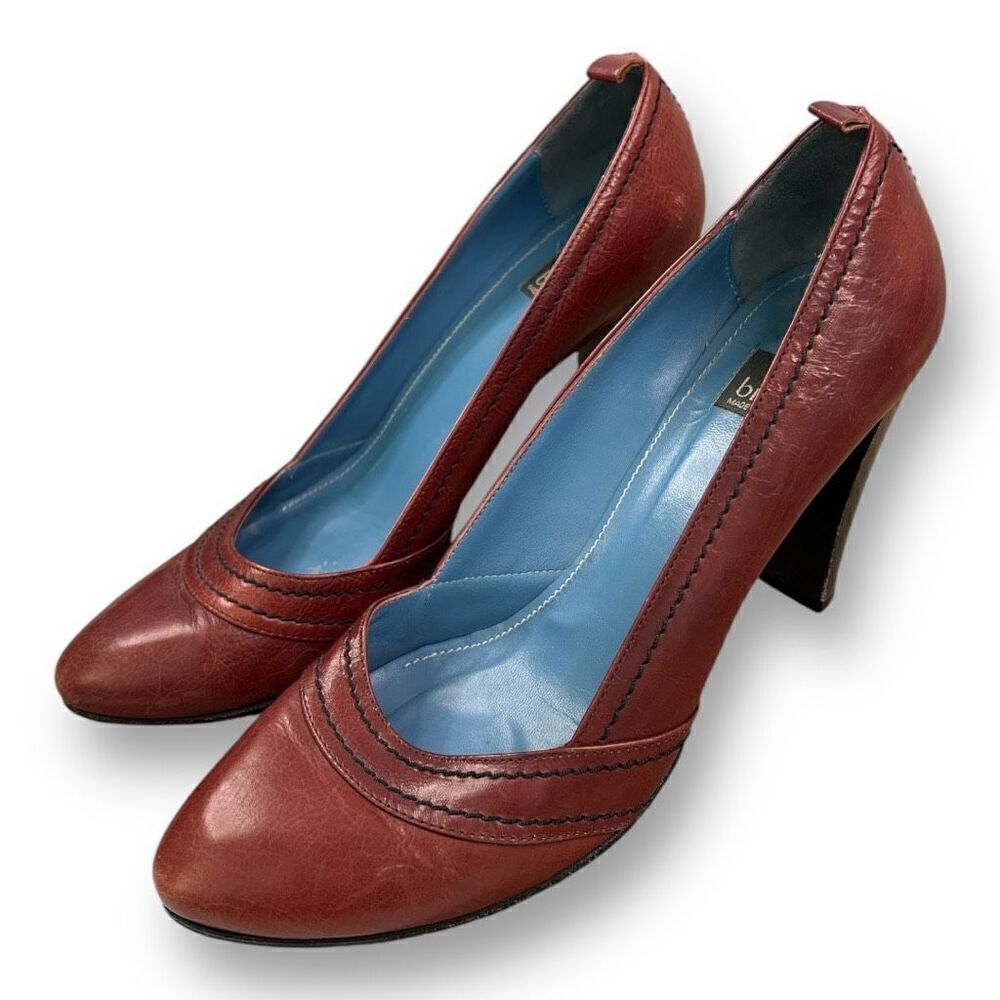 Biala Red Pumps Heels Made In Italy Size 8